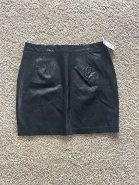Stella Luce Black Faux Leather Mini Skirt
